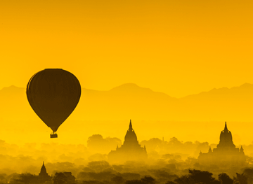 Hot balloon ride in Bagan, Myanmar