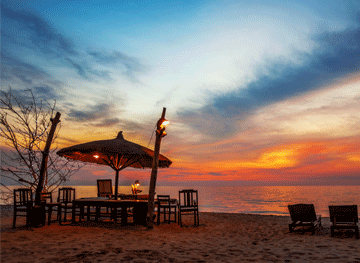 Private romantic dinner on the beach in Hoi An, Vietnam