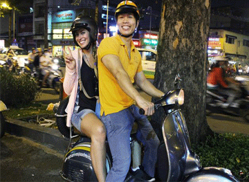 See a Saigon local’s lifestyle on the back of a Vintage Vespa scooter, Vietnam